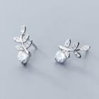 925 Sterling Silver Rhinestone Branches Earring