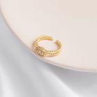 Knot Rhinestone Open Ring J525-2 - Gold - One Size