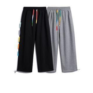Color Trim Wide Leg Sweatpants