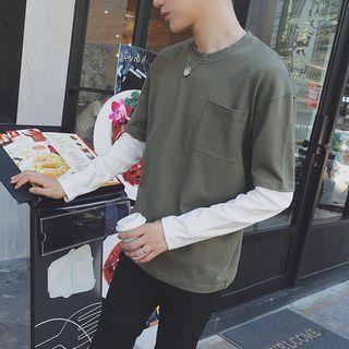 Inset-sleeve T-shirt
