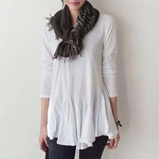 Long-sleeve Godet T-shirt