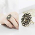 Retro Floral Open Ring