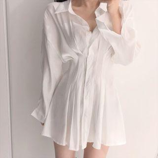 Long-sleeved A-line Shirtdress