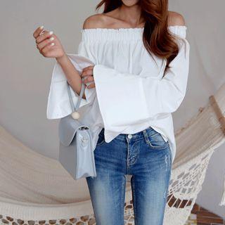 Off-shoulder Wide-cuff Top