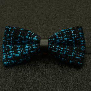 Tweed Bow Tie Ja83 - Black, Blue - One Size