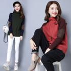 Elbow Patch Mock-neck Sweater
