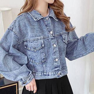 Sequin Button Denim Jacket