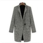 Houndstooth Buttoned Long Coat