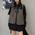 Plain Neck Tie Shirt / Vest