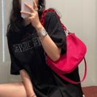 Plain Crossbody Bag Fuchsia - One Size