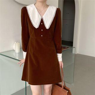 Peter Pan Collar Velvet Dress