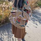Flower Knit Sweater / High-waist Wide-leg Shorts