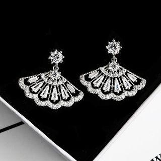 Rhinestone Fan Dangle Earring