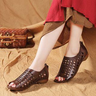 Cutout Back Zip Sandals