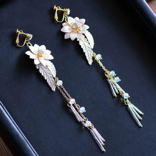 Flower Drop Clip-on Earring