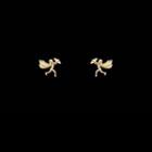 Alloy Cupid Angel Earring 1 Pair - S925 Silver Stud Earrings - Gold - One Size