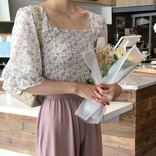 Square Neck Floral Printed Top