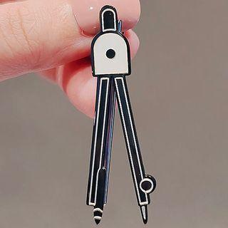 Drawing Compass Alloy Hair Clip Ly1635 - Black - One Size