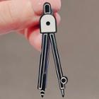 Drawing Compass Alloy Hair Clip Ly1635 - Black - One Size