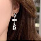 Irregular Pearl Alloy Dangle Earring 1 Pair - Type A - Silver - One Size