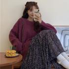Sweater / Floral Midi Skirt