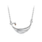 925 Sterling Silver Peacock Necklace With Austrian Element Crystal Silver - One Size