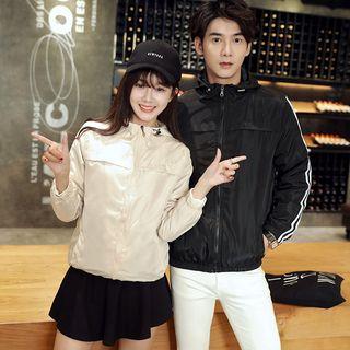 Couple Matching Printed Back Hooded Jacket