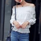 Lace Off-shoulder Long-sleeve Top