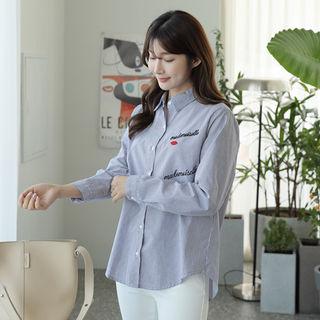 Embroidered-detail Shirt In 2 Designs