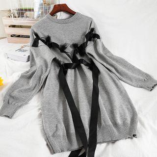 Ribbon Accent Sweater Dress