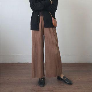 Rib Knit Wide Leg Pants