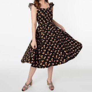 Sleeveless Fox Print A-line Dress