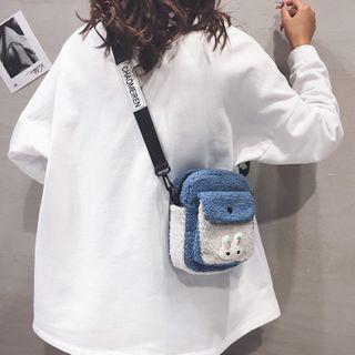 Two-tone Fleece Crossbody Bag