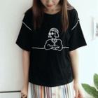 Short-sleeve Cartoon Embroidered T-shirt