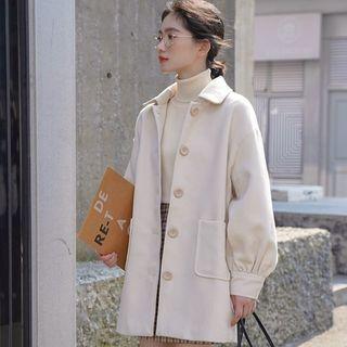 Tie Neck Single Breasted Coat