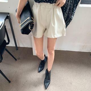 Slit-side Pleather Shorts