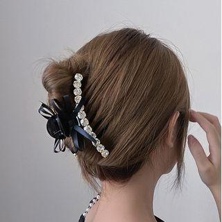 Ribbon Faux Pearl / Rhinestone Hair Clamp (various Designs)