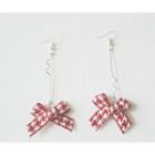 Houndstooth Bow Drop Earring