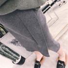Straight-fit Slit Midi Knit Skirt