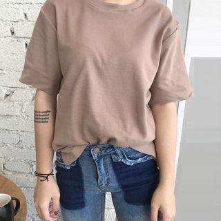 Plain Short-sleeve Loose-fit T-shirt