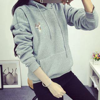 Fleece-lined Embroidered Hoodie