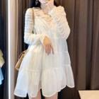 Long-sleeve Lace Top / Strappy A-line Dress