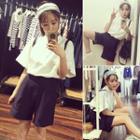 Set: Short-sleeve Shirt + Wide Leg Shorts