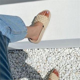 Platform Woven Slide Sandals
