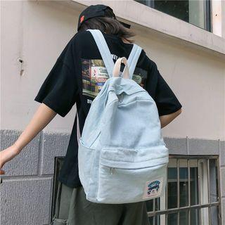 Tagged Denim Backpack