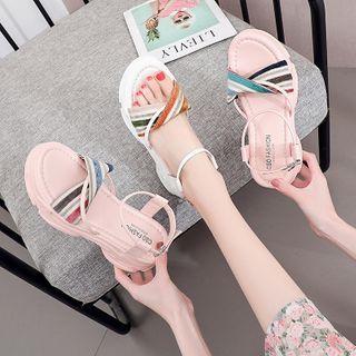Fabric Wedge Sandals