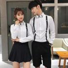 Couple Matching Pintuck Long-sleeve Shirt