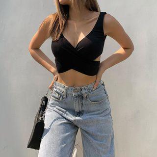 Sleeveless Tied Back Crop Top