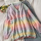Rainbow-gradient Loose-fit Sweater Rainbow - One Size