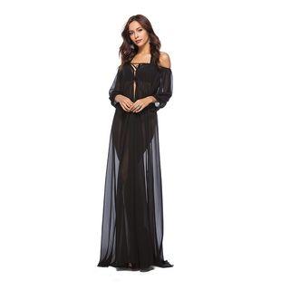 Plain Off Shoulder Chiffon Cover-up
